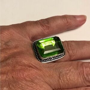 Peridot Stamped 925 Sterling Silver Ring